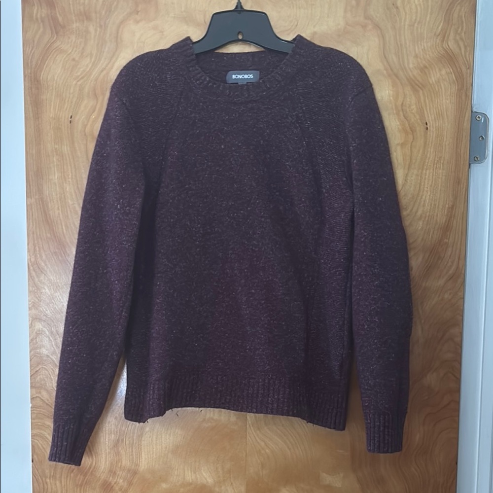 Bonobos women’s slim fit Maroon Sweater size Large
